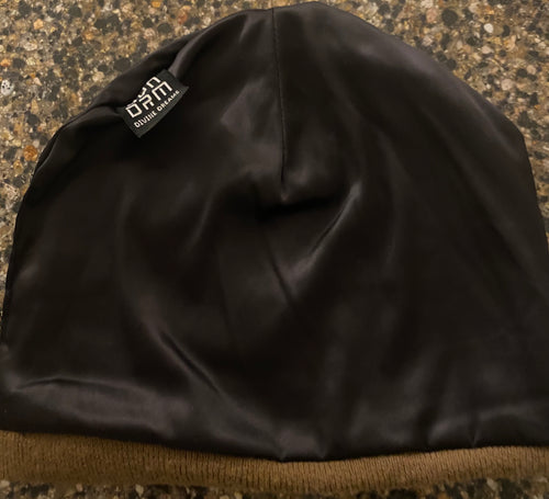 "Chocolate Brown" Satin Beanie